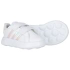 Girls White Logo Iridescent Trainers, 1, hi-res