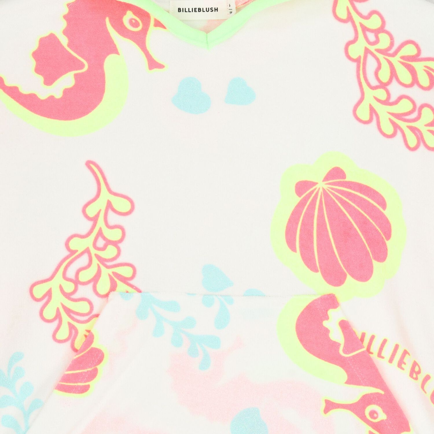 Girls White Hooded Beach Dress, 1, hi-res