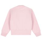 Girls Pink Embroidered Logo Zip Up Top, 1, hi-res
