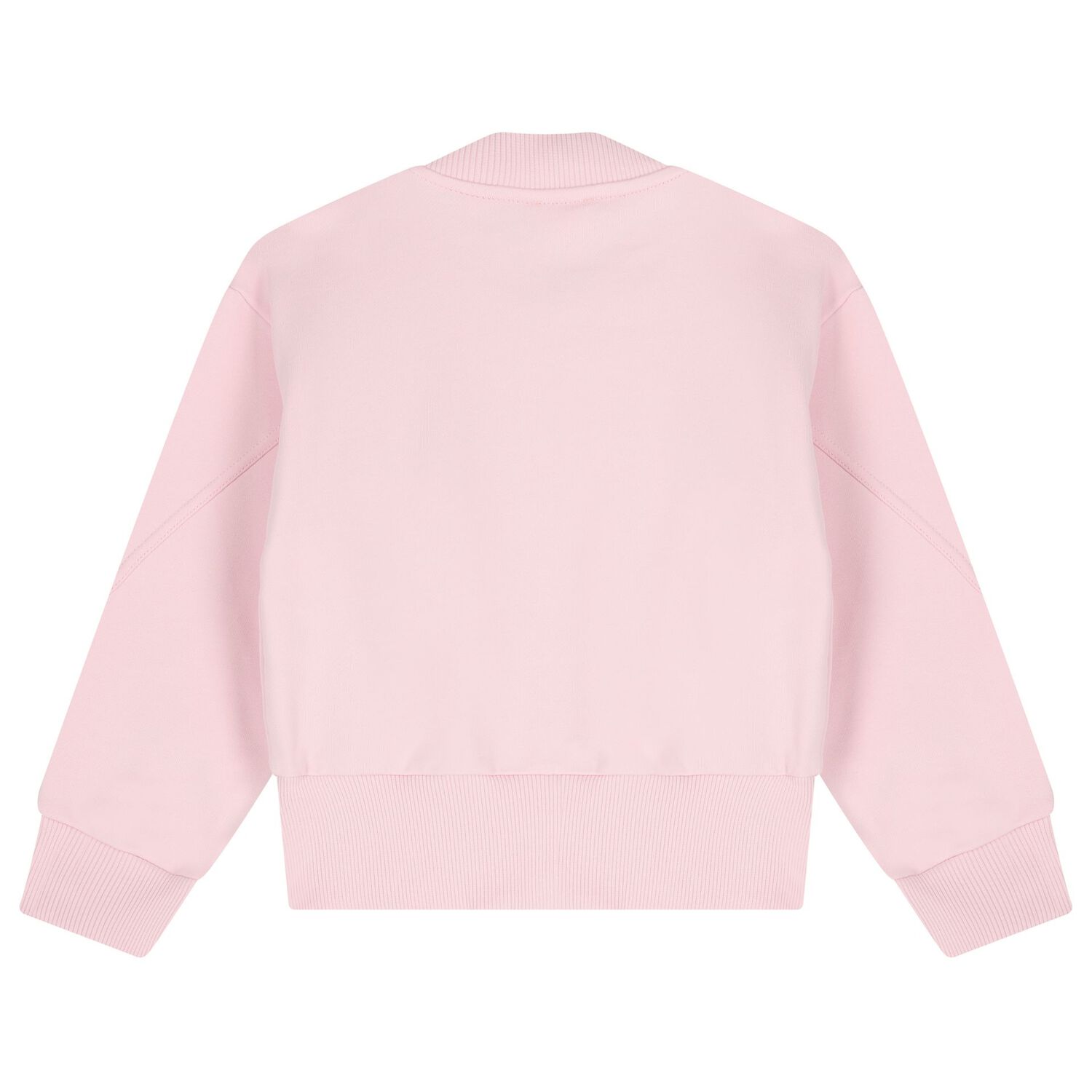 Girls Pink Embroidered Logo Zip Up Top, 1, hi-res