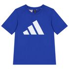 طقم شورت بالشعار باللون الازرق, 1, hi-res