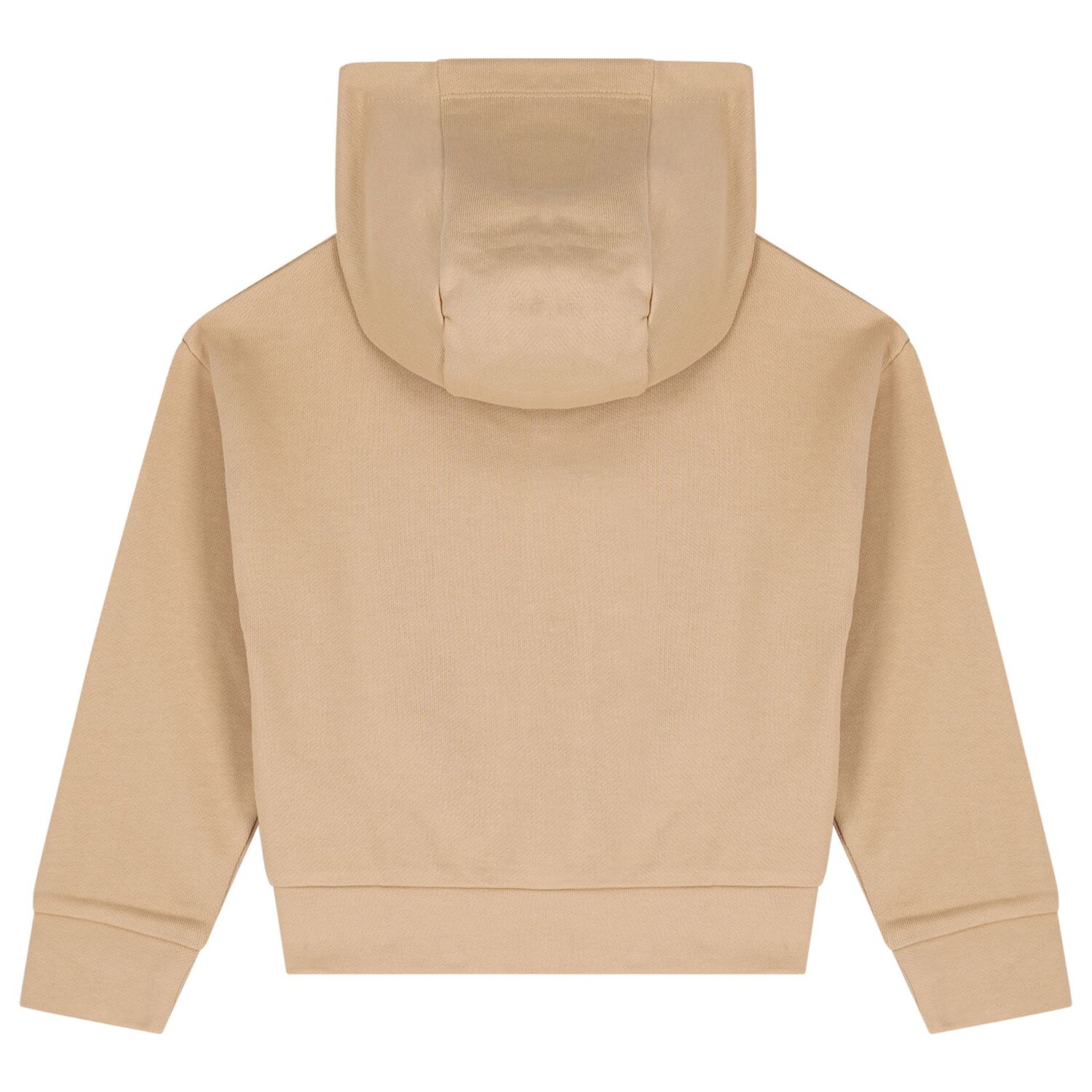 Girls Mini Me Beige Logo Hooded Zip Up Top, 1, hi-res