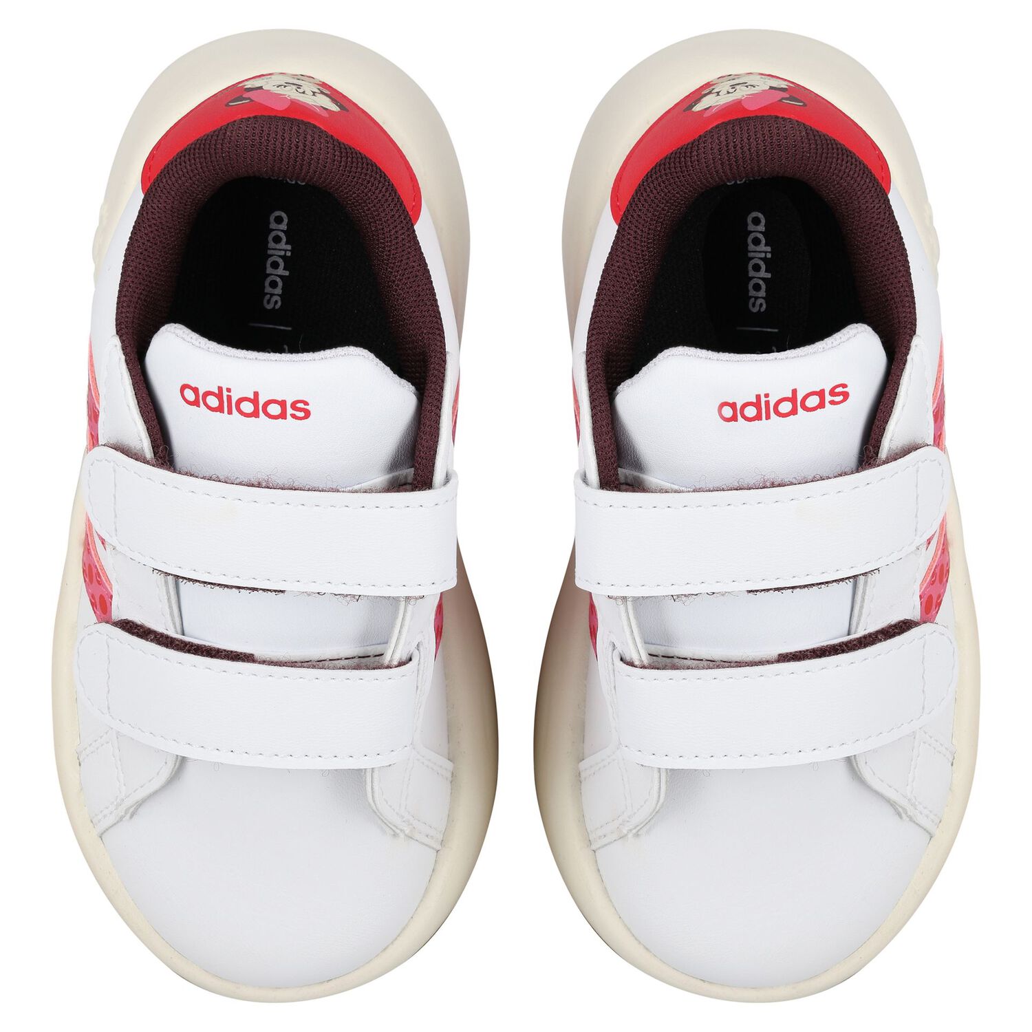 حذاء بنات رياضي بالشعار باللون الأبيض والوردي, 1, hi-res image number null