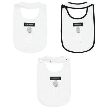 White Ikonik Logo Baby Bibs (3-Pack)