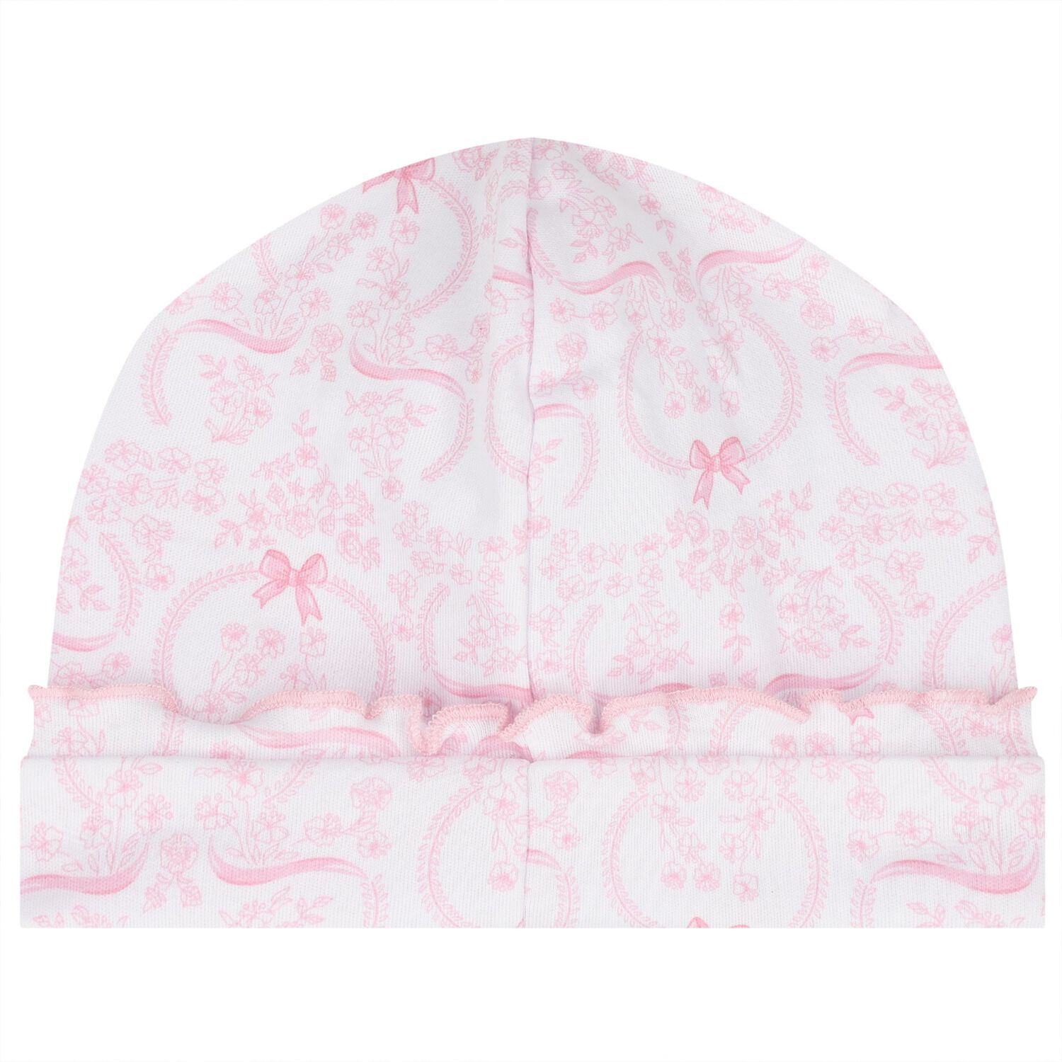 Baby Girls White & Pink Delicate Blooming Bow Hat, 1, hi-res