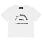 تيشيرت بنات بالشعار باللون الأبيض, 2, hi-res