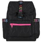 Girls Black Logo Quilted Backpack, 1, hi-res