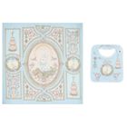Blue & Pink Spring Bunny Baby Carr&eacute; Swaddle & Bib Gift Set, 1, hi-res