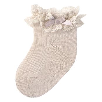 Baby Girls Beige Lace Socks