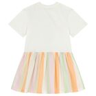 Girls Ivory Bubble Tiger Dress, 1, hi-res