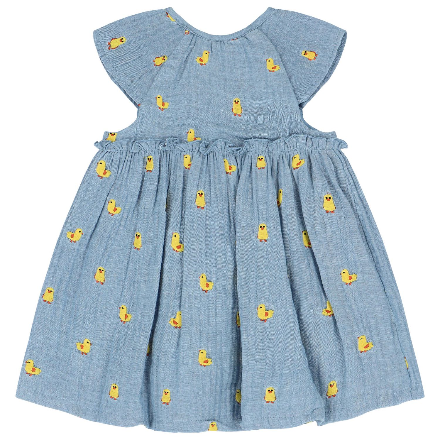 طقم بنات فستان باللون الأزرق, 2, hi-res