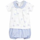 Baby Girls Pink & White Top & Shorts Set, 1, hi-res