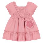 Younger Girls Pink Dress & Handbag, 1, hi-res