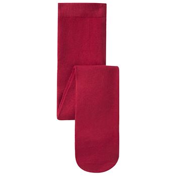 Younger Girls Red Logo Tights