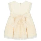 Younger Girls Ivory Tulle & Lace Dress, 1, hi-res