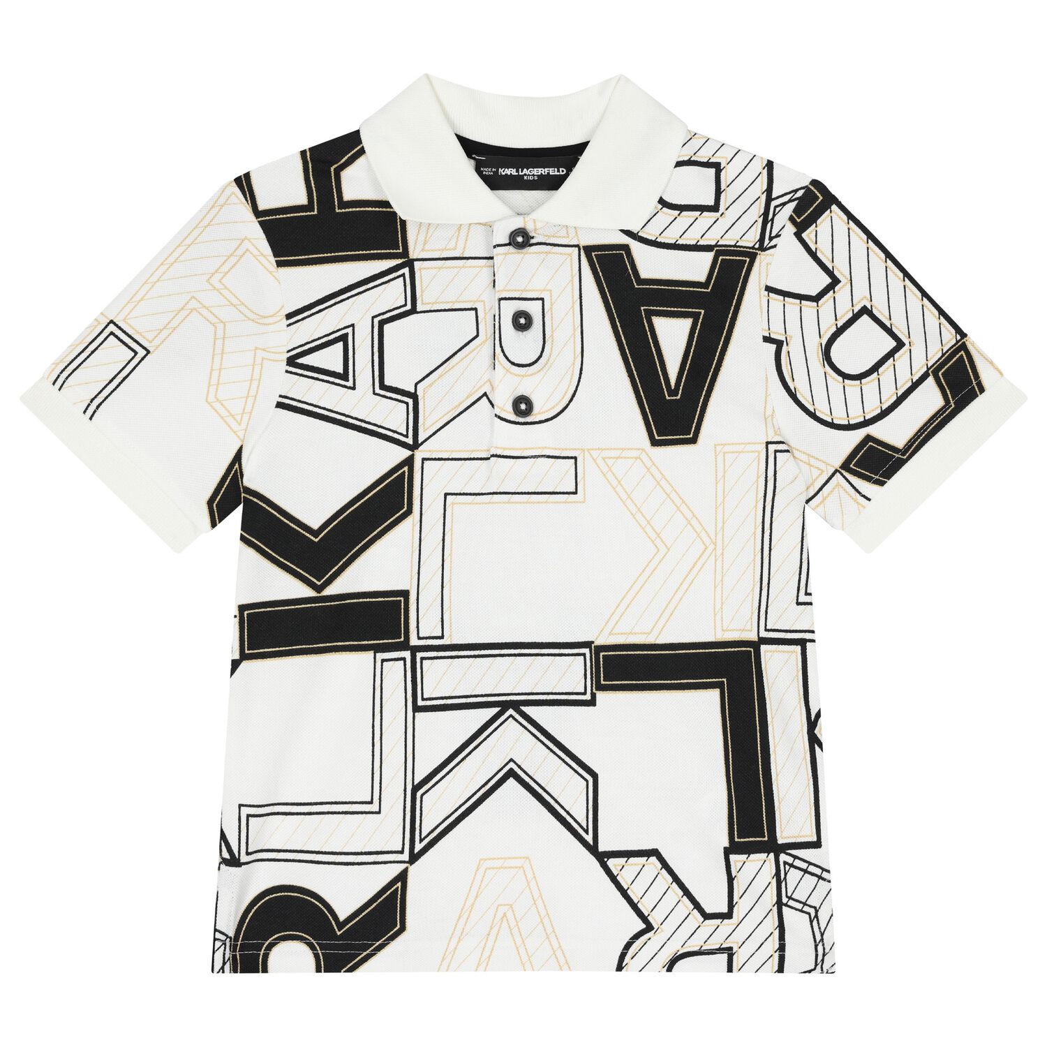 تيشيرت أولاد بولو بالشعار باللون الأبيض, 1, hi-res