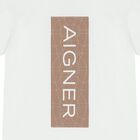 طقم شورت باللون أبيض وبيج للأولاد بشعار, 1, hi-res