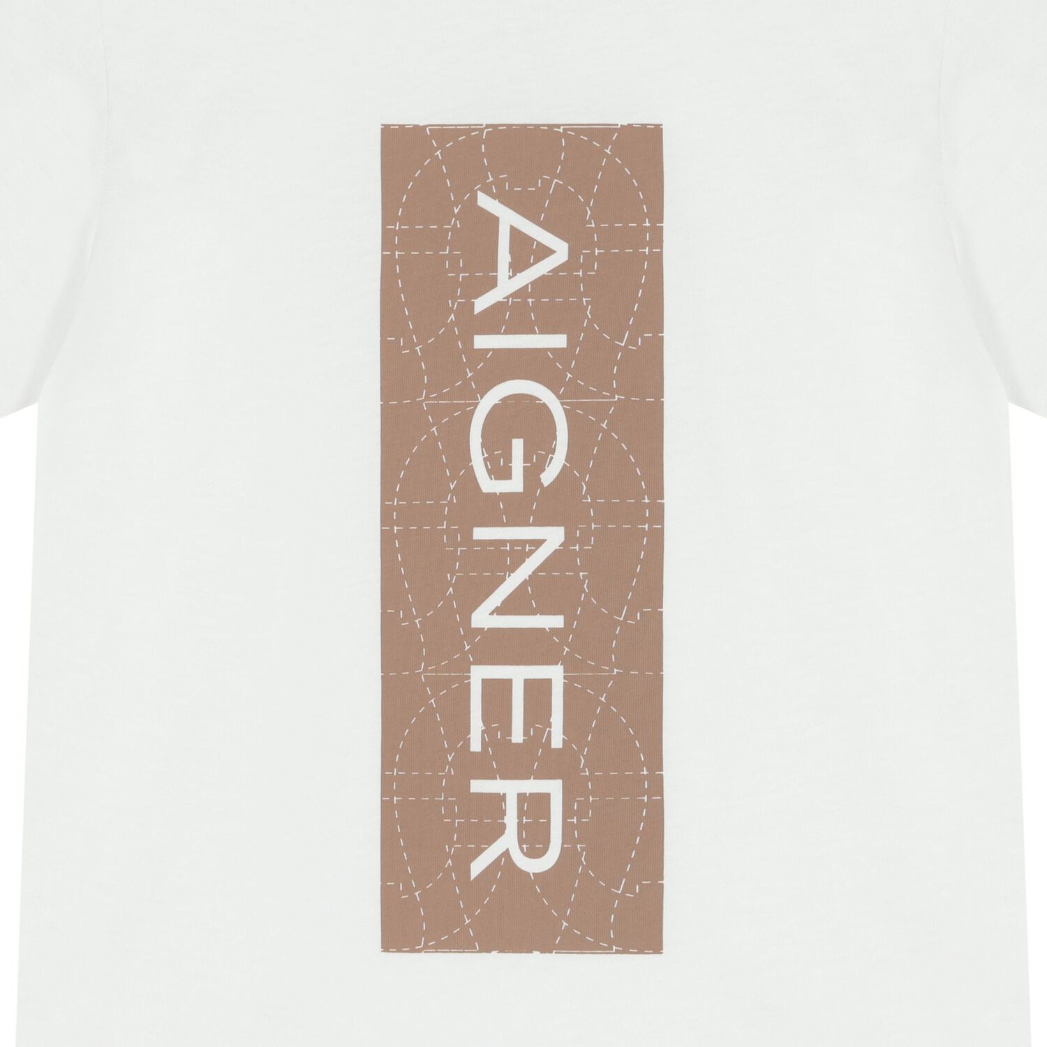 طقم شورت باللون أبيض وبيج للأولاد بشعار, 1, hi-res