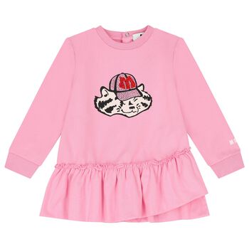 Younger Girls Pink Logo Dress