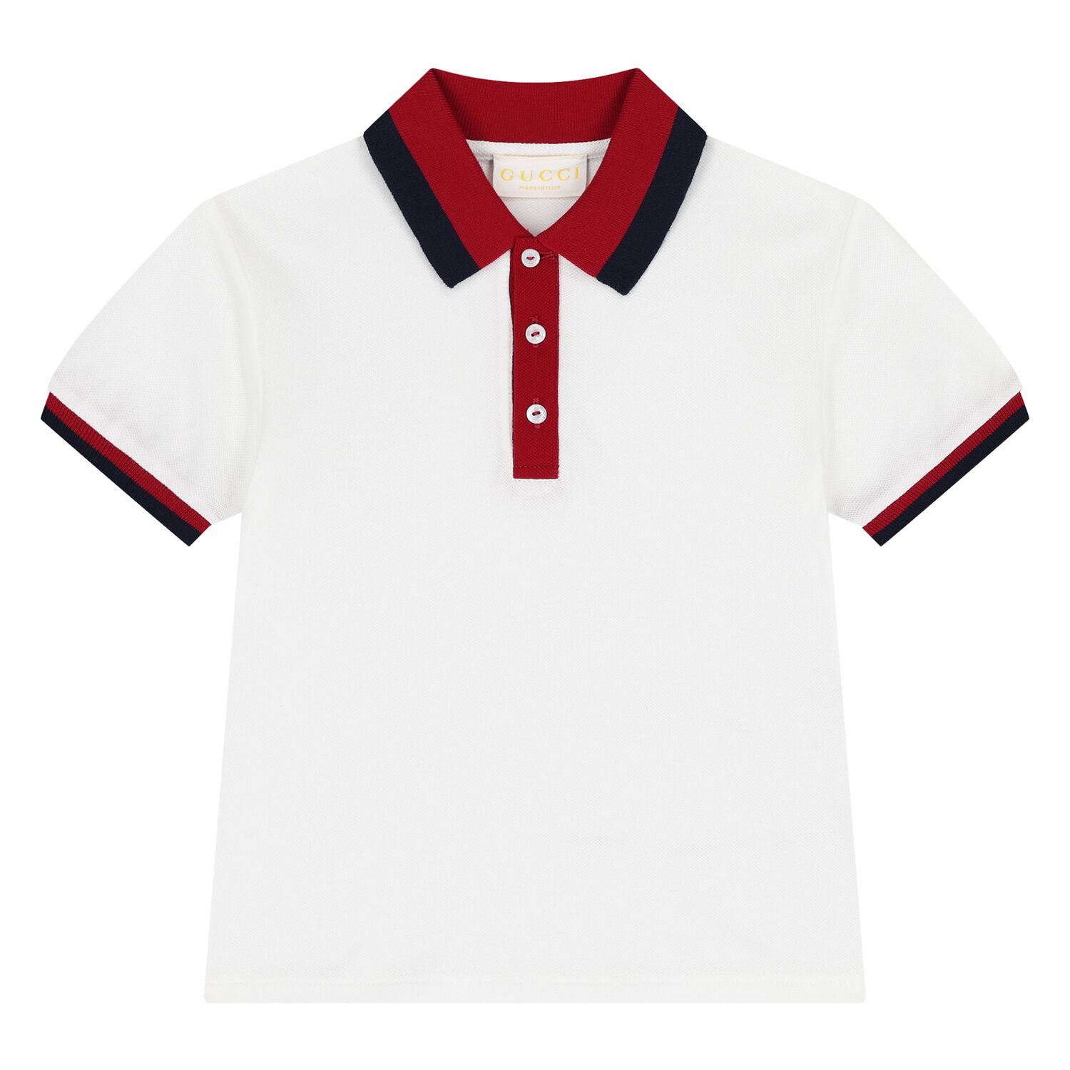 قميص بولو مخطط أبيض للأولاد الصغار, 2, hi-res image number null