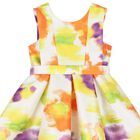 Girls Multi-Coloured Satin Dress, 1, hi-res