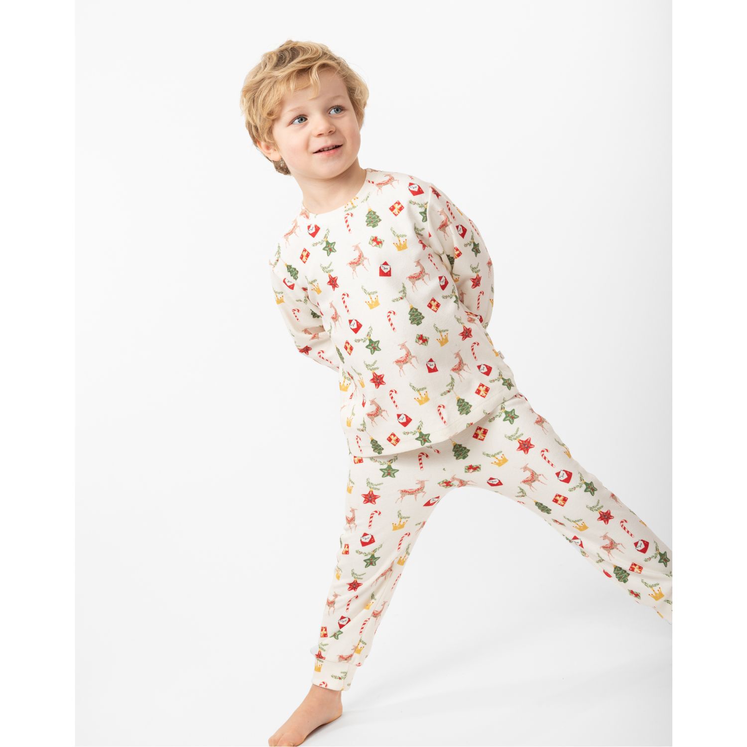 Boys Ivory Festive Pyjamas, 1, hi-res image number null