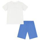 Boys White & Blue Marvel Pyjamas, 1, hi-res