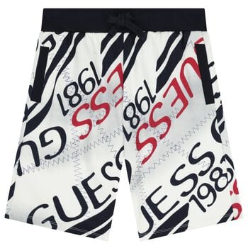 Boys White Logo Shorts