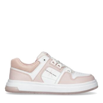 حذاء رياضى بنات بالشعار باللون الوردى والأبيض