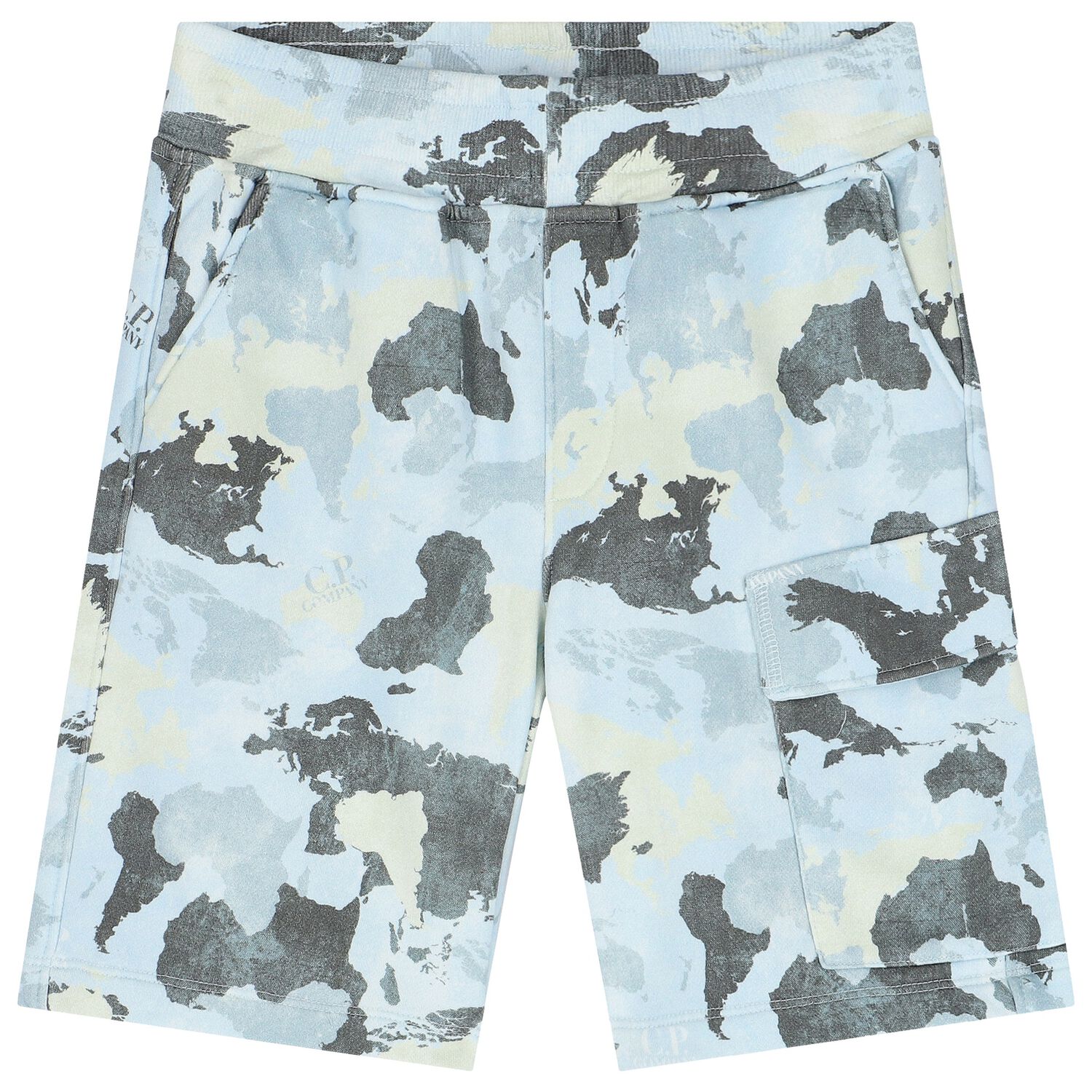 Boys Grey & Green Logo Shorts, 1, hi-res