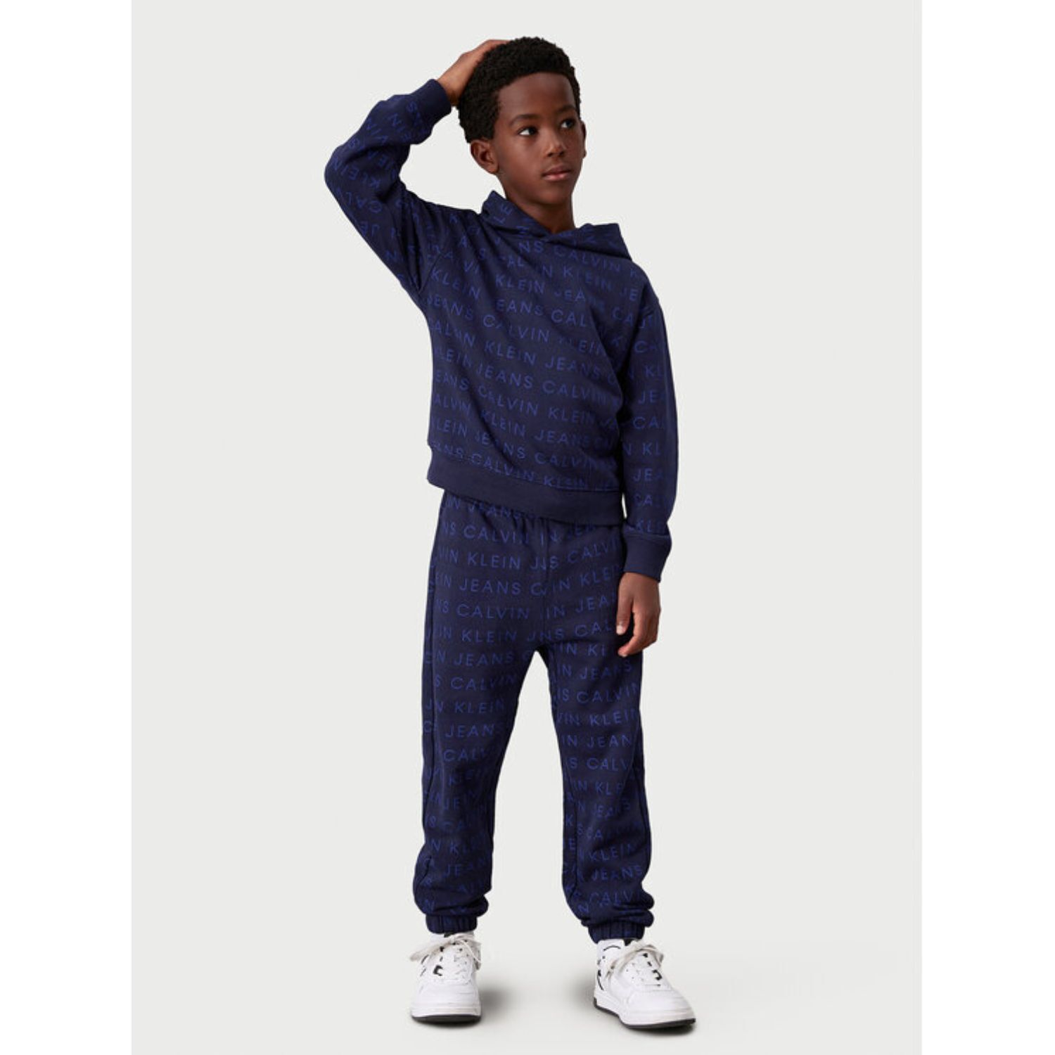 بنطلون رياضي أولاد بالشعار  باللون الكحلي , 1, hi-res image number null