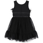 Girls Black Tulle Dress, 1, hi-res
