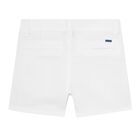 Younger Boys White Chino Shorts, 1, hi-res