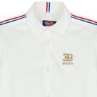 Boys White Logo Shirt, 1, hi-res