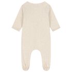 Baby Girls Beige & Pink Boke Flower Babygrows ( 2 Pack ) , 1, hi-res