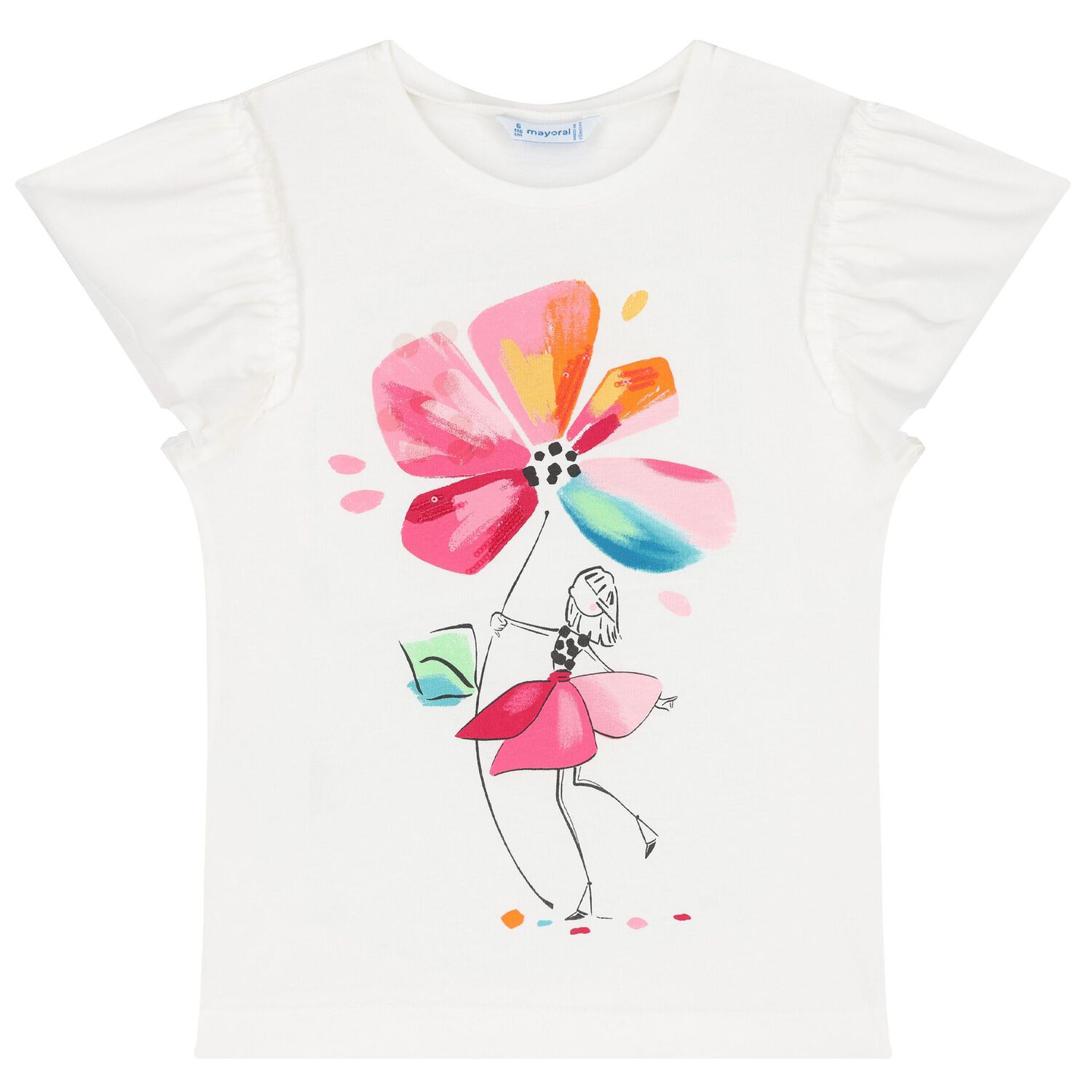 طقم ليجينز بطبعه زهور باللون الابيض والوردى, 1, hi-res image number null