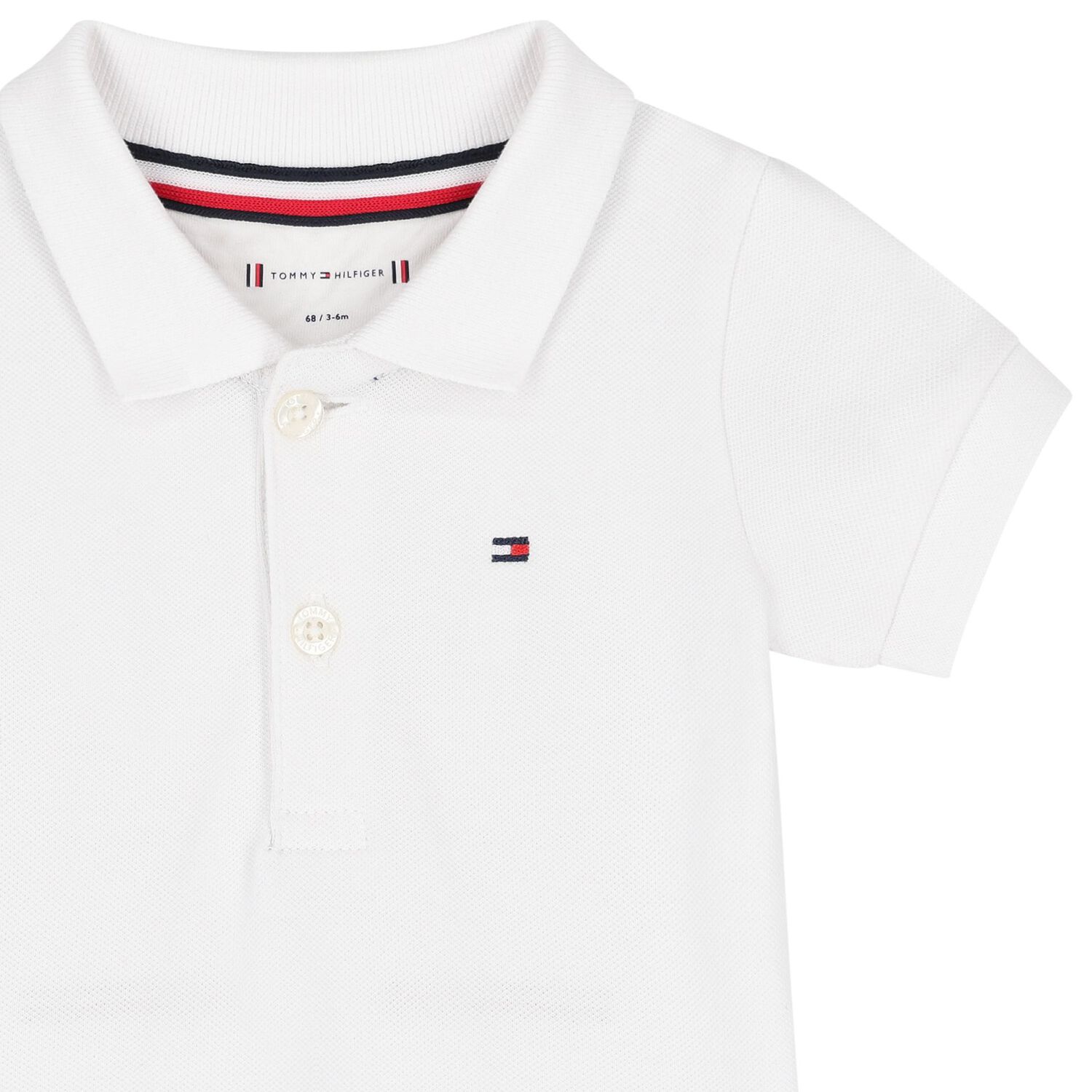 Baby Boys White Logo Bodysuit, 1, hi-res