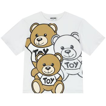 White Teddy Bear Logo T-Shirt