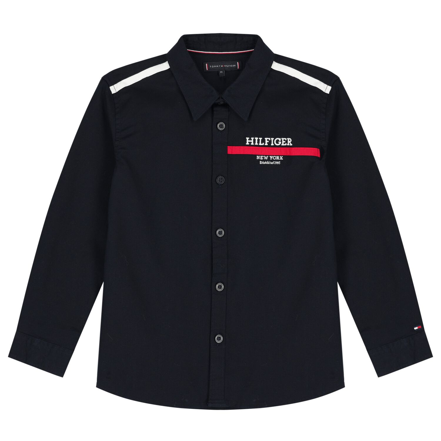 Boys Navy Blue Logo Shirt, 1, hi-res image number null