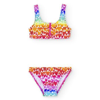 Girls Multi-Coloured Hearts Bikini