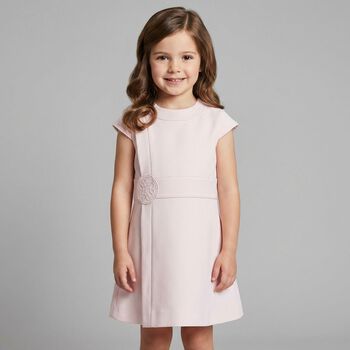 Girls Pink Crepe Dress