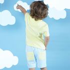 طقم شورت بالشعار باللون الأصفر والأزرق للأولاد, 1, hi-res