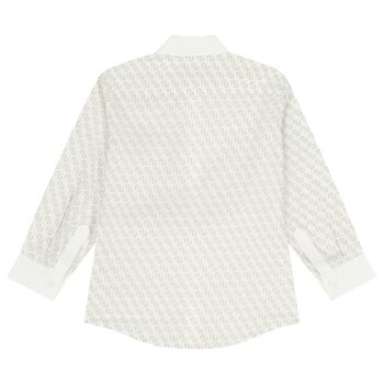 قميص اولاد بالشعار باللون الابيض 