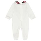 Baby Boys Ivory Tartan Babygrow, 1, hi-res