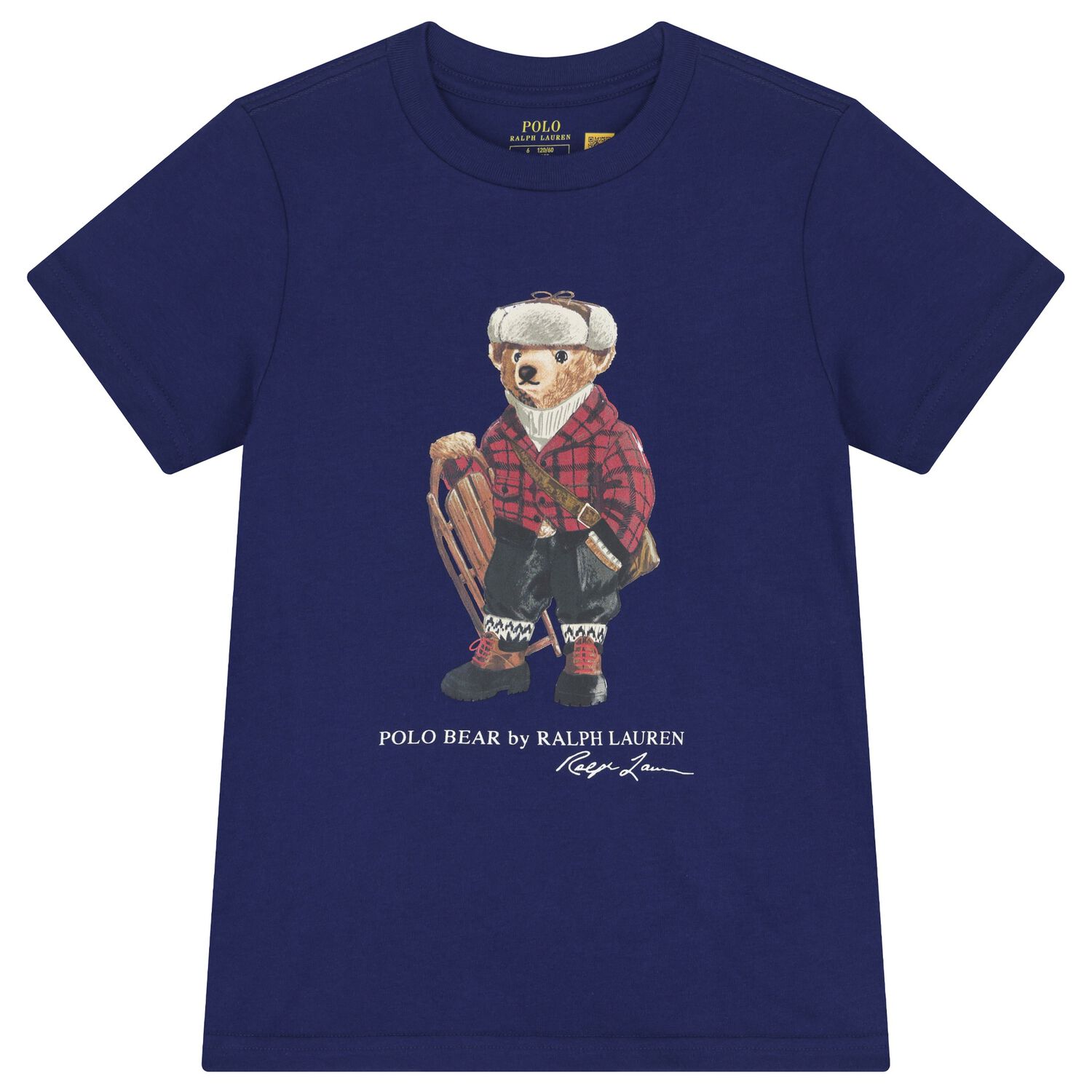 Boys Blue Polo Bear T-Shirt, 1, hi-res
