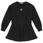 فستان بنات بالشعار باللون الاسود, 1, hi-res