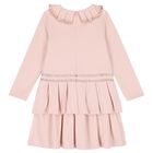 Girls Pink Pleated Dress, 1, hi-res