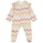 Baby Girls Multi-Coloured Zig Zag Babygrow, 1, hi-res