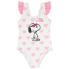 Girls White & Pink Snoopy Swimsuit, 1, hi-res