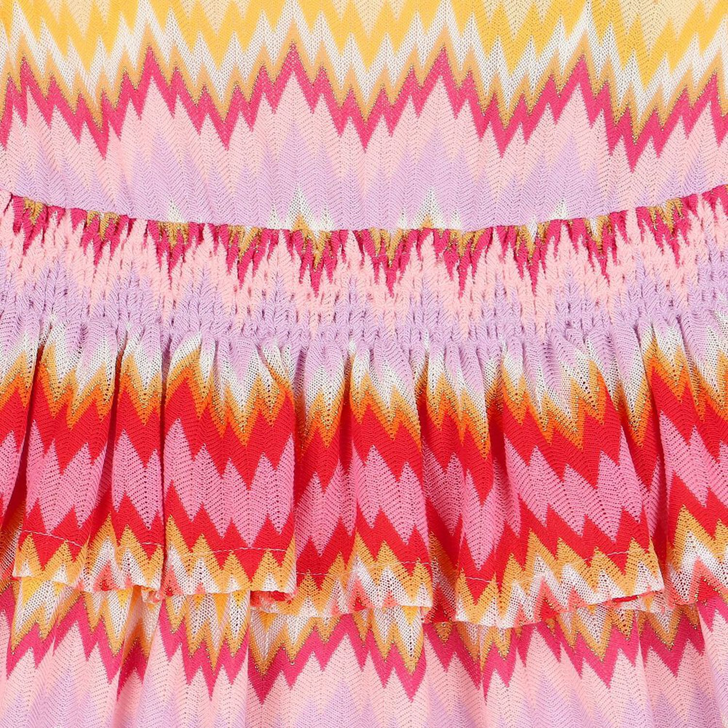 Girls Pink & Orange Zigzag Knitted Dress, 1, hi-res